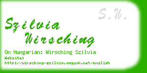 szilvia wirsching business card